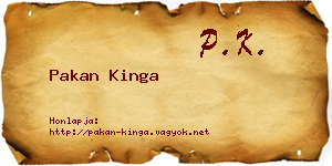 Pakan Kinga névjegykártya